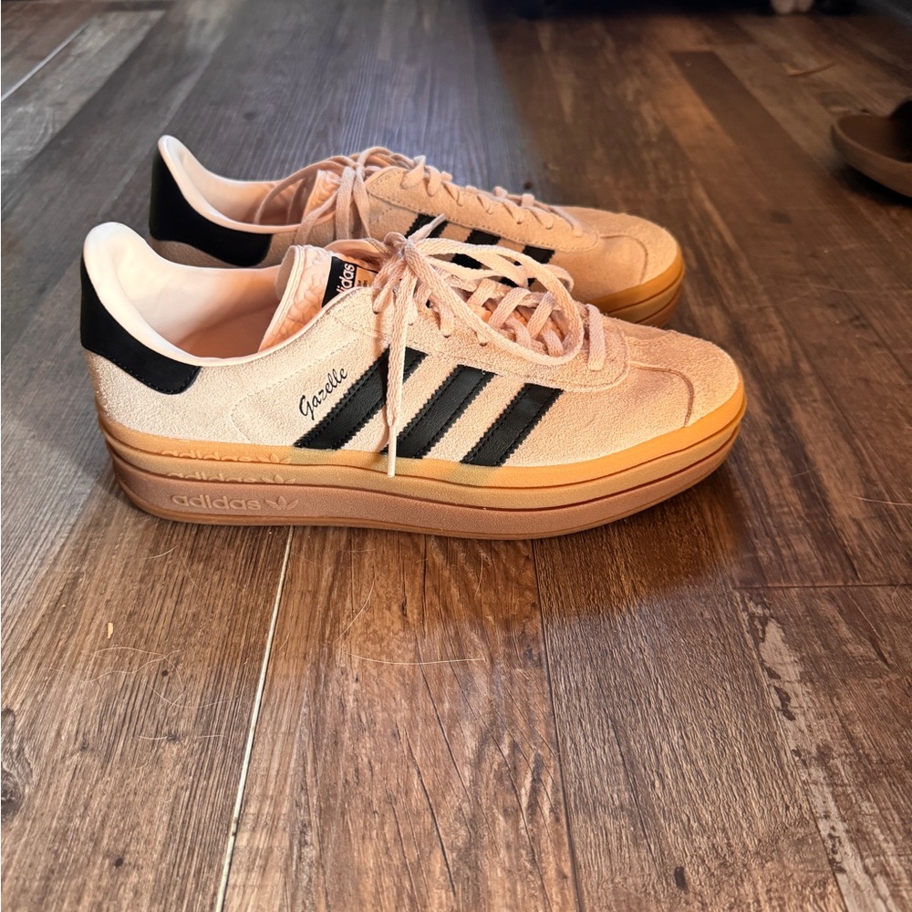 Adidas Gazelle Beige and Black Women's Shoes
